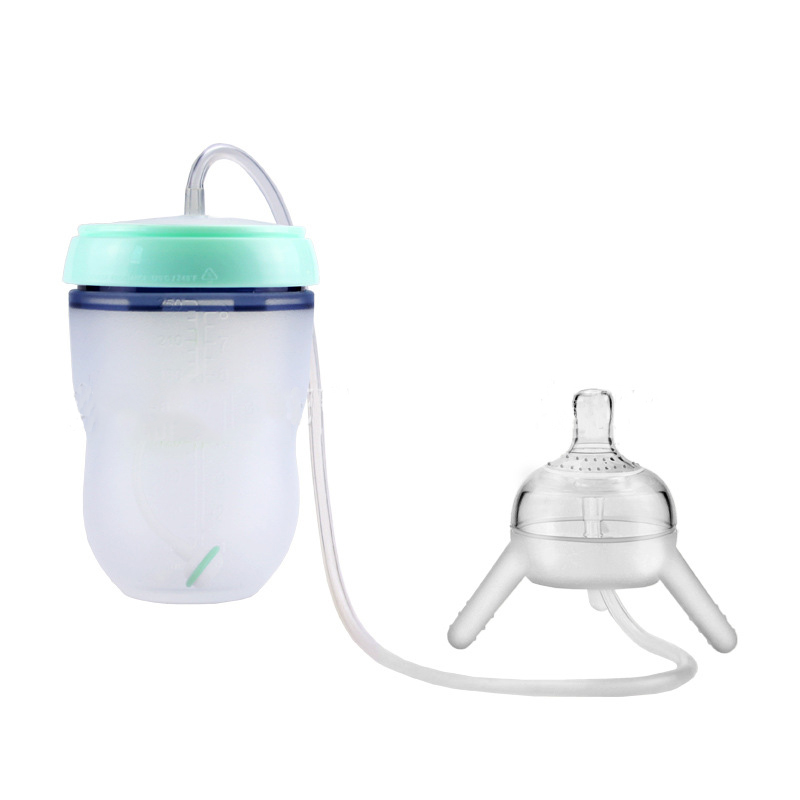 Hands-Free Baby Bottle, Feeding Bottle Kids Cup Children Training Silicone
