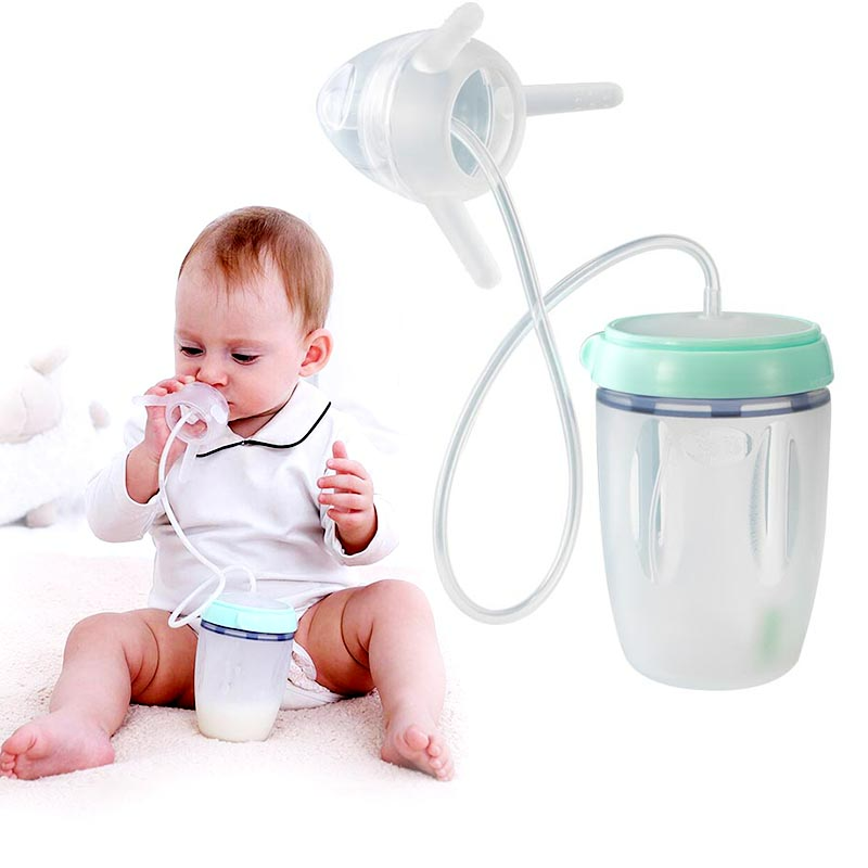 Hands-Free Baby Bottle, Feeding Bottle Kids Cup Children Training Silicone