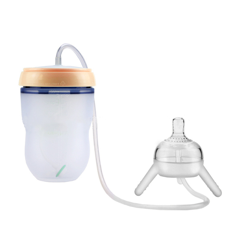 Hands-Free Baby Bottle, Feeding Bottle Kids Cup Children Training Silicone