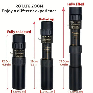 HD Monocular Telescope 10-300x Zoom Waterproof Portable