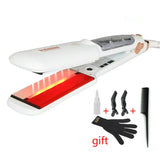 Steam Infrared Ceramic Hair Straightener with Wide Plates