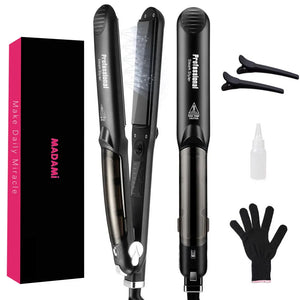 Professional Ceramic Steam Hair Straightener with Argan Oil