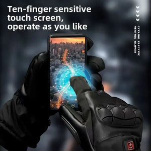 Heated Motorcycle Gloves With Touchscreen Fingers And Anti Slip Palm 1005008144988213-Shell Gloves Usb