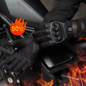 Heated Motorcycle Gloves With Touchscreen Fingers And Anti Slip Palm 1005008144988213-Shell Gloves Usb