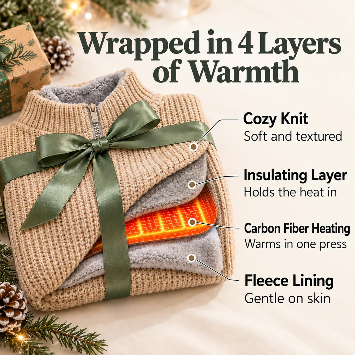 Zip-Up USB Heated Shawl Wrap