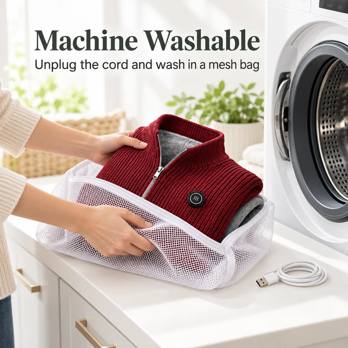 Zip-Up USB Heated Shawl Wrap