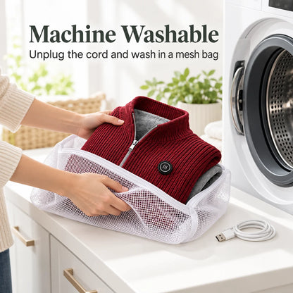 Zip-Up USB Heated Shawl Wrap
