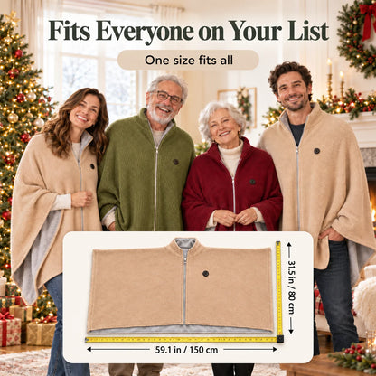 Zip-Up USB Heated Shawl Wrap
