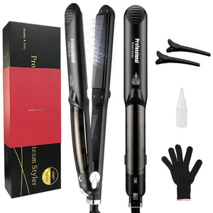 Professional Ceramic Steam Hair Straightener with Argan Oil