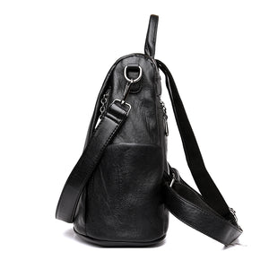 All Match Leather Soft Leather Anti Theft Multifunctional Backpack