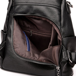 All Match Leather Soft Leather Anti Theft Multifunctional Backpack