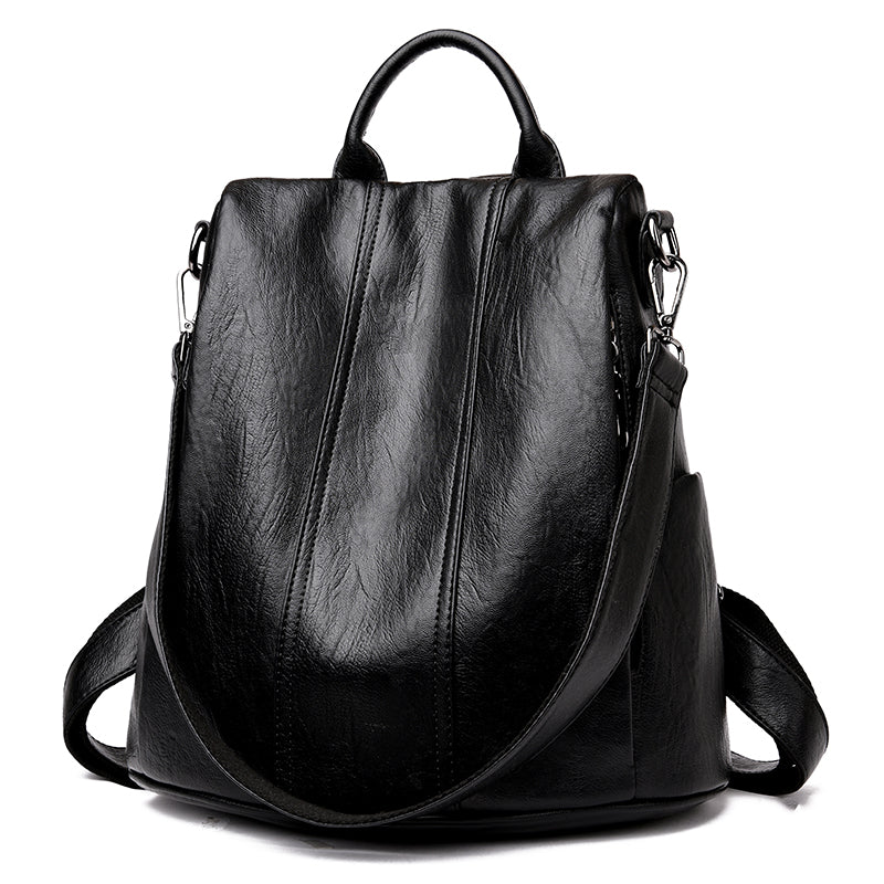 All Match Leather Soft Leather Anti Theft Multifunctional Backpack