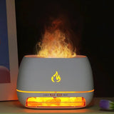 Himalayan Salt Stone Flame Ultrasonic Humidifier Essential Oil Diffuser Night Light 1005008013977530-Wood