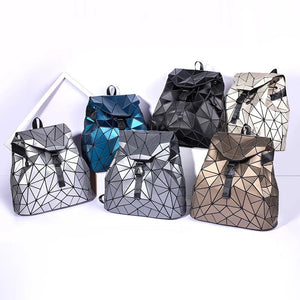 Holographic Geometric Matte Backpack