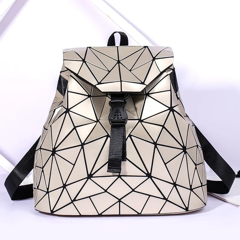 Holographic Geometric Matte Backpack