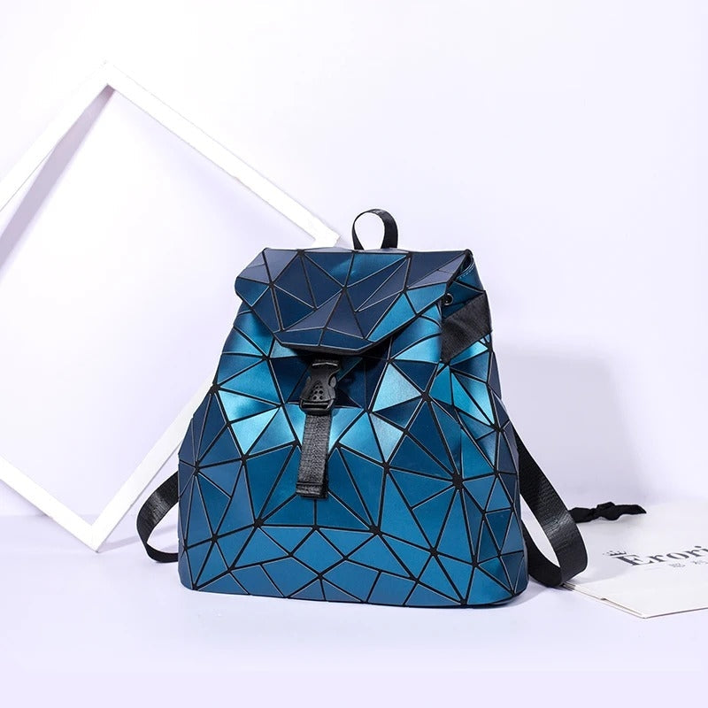 Holographic Geometric Matte Backpack