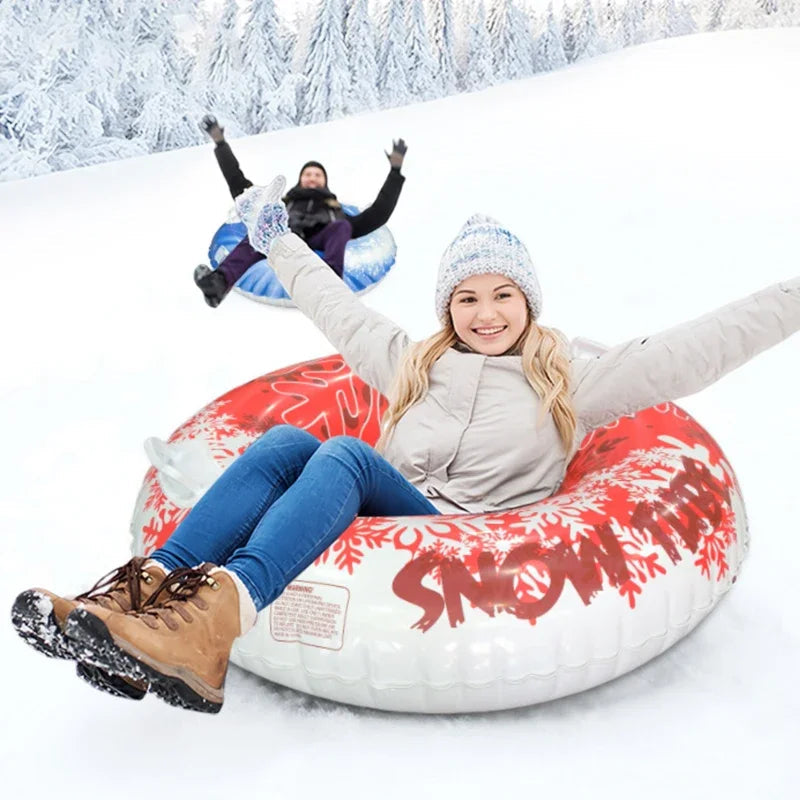 Inflatable Pvc Snow Tubing Sled Ring With Handles For Winter Fun 1005008576890155-C-Striped Yellow