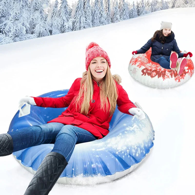 Inflatable Pvc Snow Tubing Sled Ring With Handles For Winter Fun 1005008576890155-C-Striped Yellow