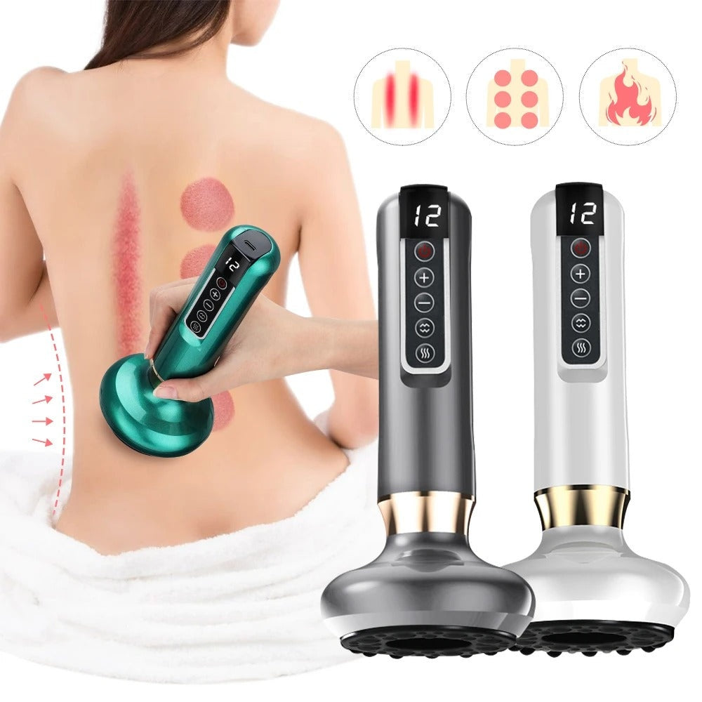 Infrared Heating Therapy Electric Cupping Machine Portable Rechargeable Cupping Device with 12 Temperature Levels
