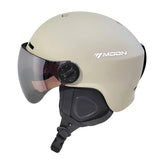 Inmold Ski Helmet With Integrated Goggles Pc Eps Adult Protection 32971475269-Black-M
