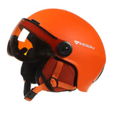 Inmold Ski Helmet With Integrated Goggles Pc Eps Adult Protection 32971475269-Black-M