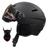 Integrally Molded Ski Helmet With Visor For Adult Snow Sports 1005007878158573-White-L(59-61cm)