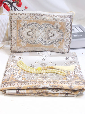 Islamic Prayer Rug Set With Beads And Portable Carry Bag 1005009446550718-grey