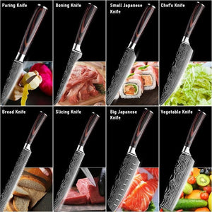 Japanese Chef Knives, Professional Kitchen Knife Set, Stainless Steel Professional Chef Knife Set