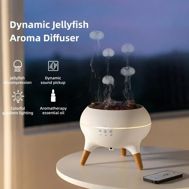 Jellyfish Ultrasonic Humidifier 250Ml Oil Diffuser With Remote And Lights 1005008770112233-EU