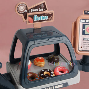 Kids Coffee Machine Toy Set With Simulation Food For Pretend Play