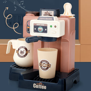 Kids Coffee Machine Toy Set With Simulation Food For Pretend Play