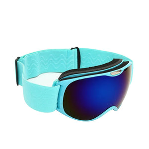 Kids Ski Goggles Dual Layer Anti Fog Otg Uv400 Windproof Lens 1005009617334736-Black red lens