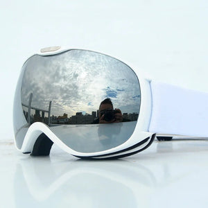 Kids Ski Goggles Dual Layer Anti Fog Otg Uv400 Windproof Lens 1005009617334736-Black red lens
