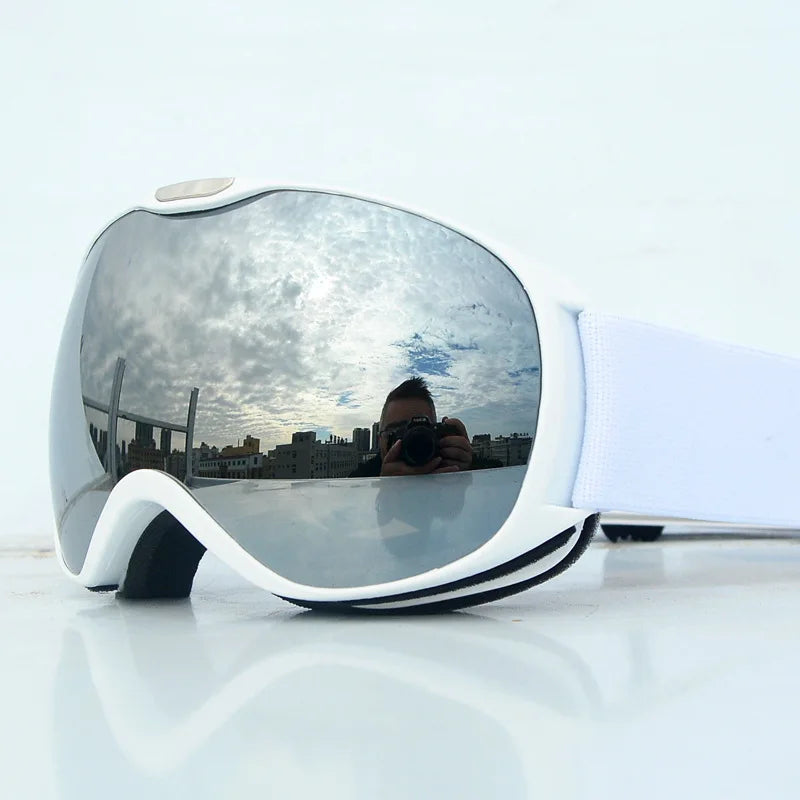 Kids Ski Goggles Dual Layer Anti Fog Otg Uv400 Windproof Lens 1005009617334736-Black red lens
