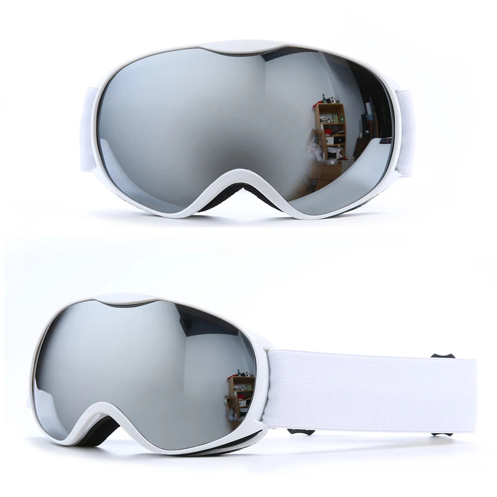 Kids Ski Goggles Dual Layer Anti Fog Otg Uv400 Windproof Lens 1005009617334736-Black red lens