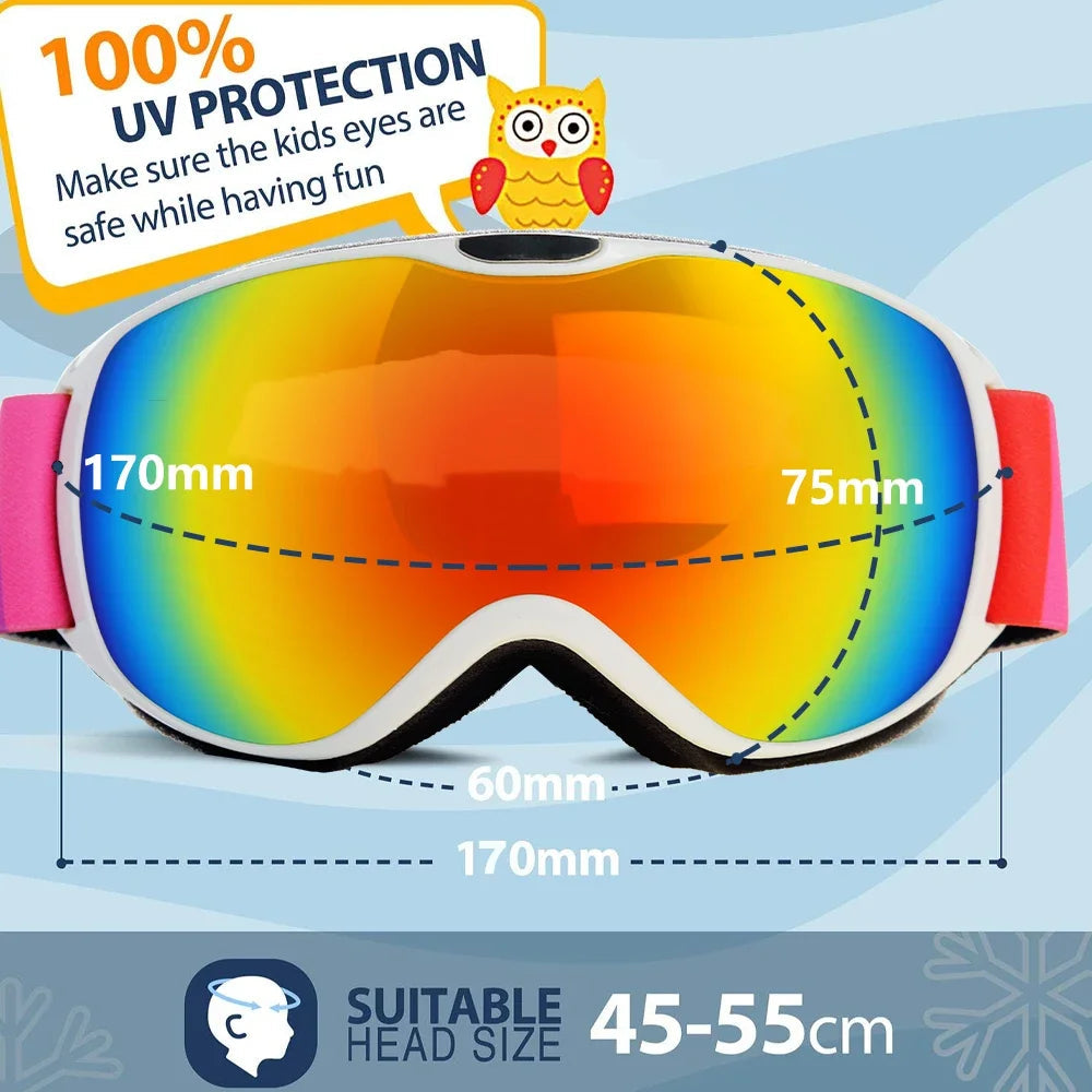 Kids Ski Goggles With Anti Fog Double Lens Uv400 Protection 1005006171277764-Ski Goggles