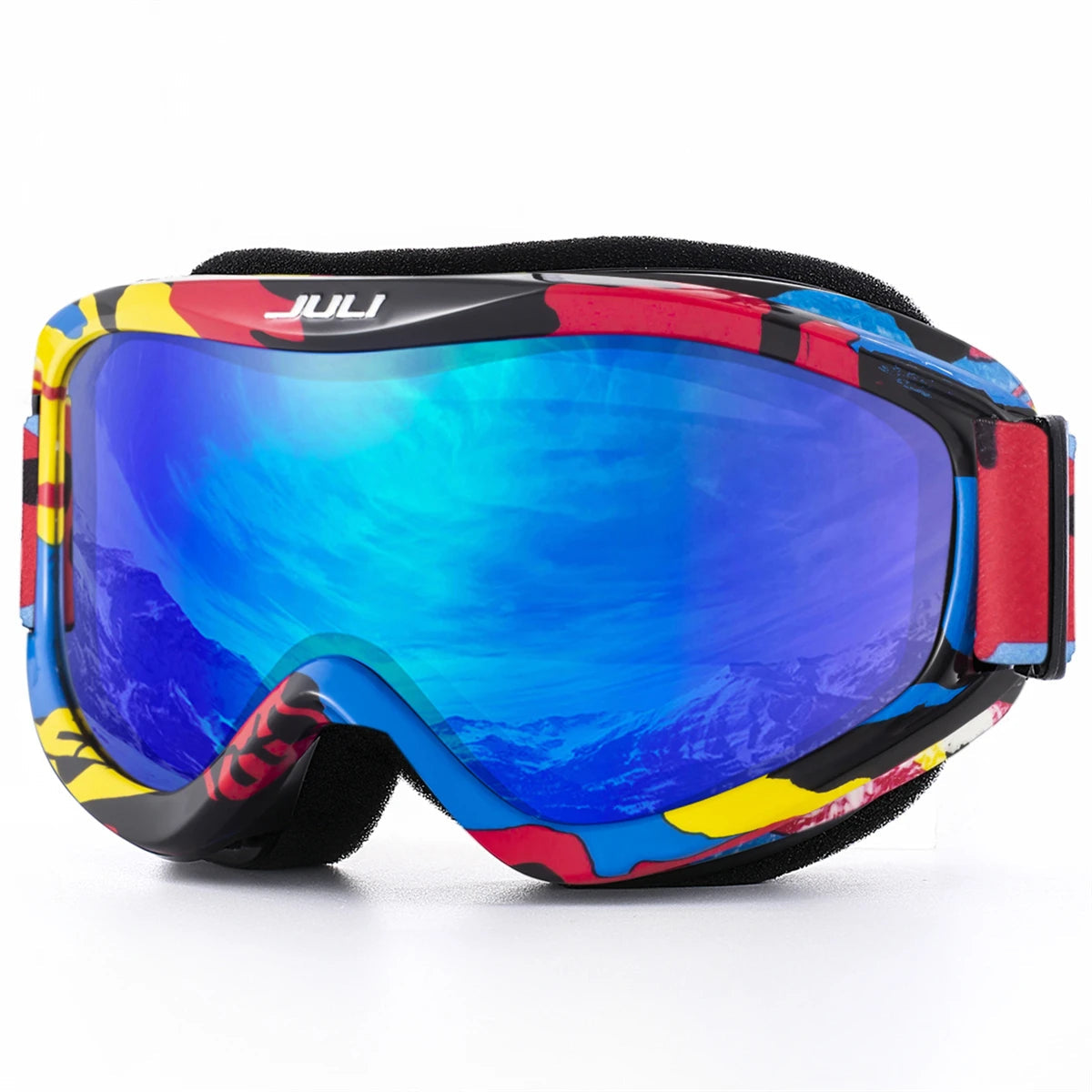 Kids Ski Goggles With Anti Fog Uv400 Lens And Flexible Frame 1005003217537497-D1 Black Red Kids