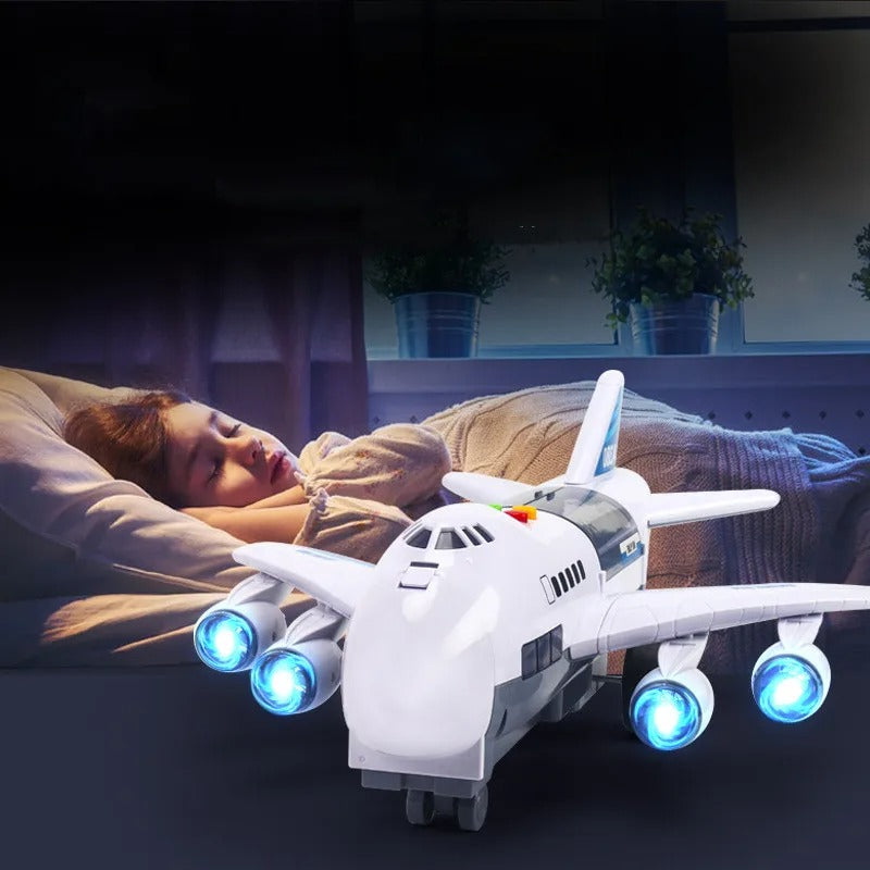 Musical Children's Toy Aircraft With Storytelling and Car Slide