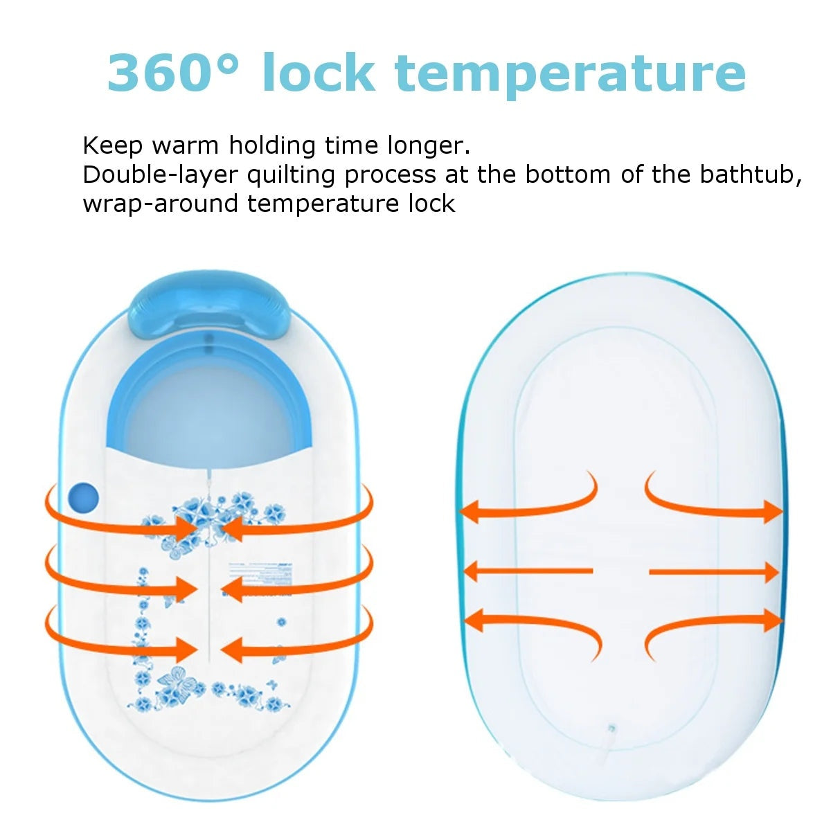 Large Portable Inflating Shower Bathtub For Adults
