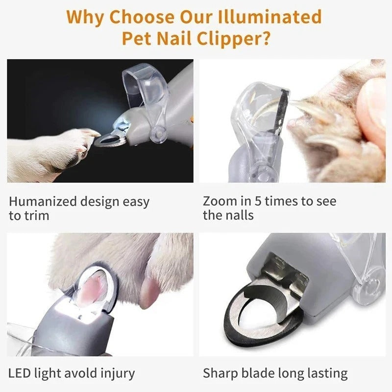 LED Light Pet Nail Clipper for Safe Trimming