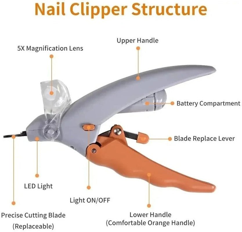LED Light Pet Nail Clipper for Safe Trimming