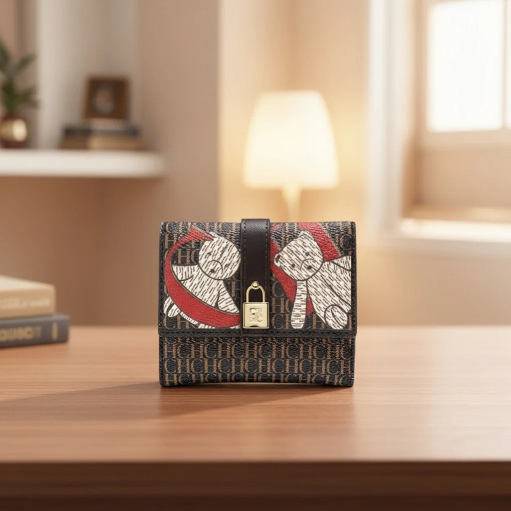 Letter Print Pu Wallet For Women, Valentines Gifts For Her 1005007885111384-CA10-DP-COFFEE