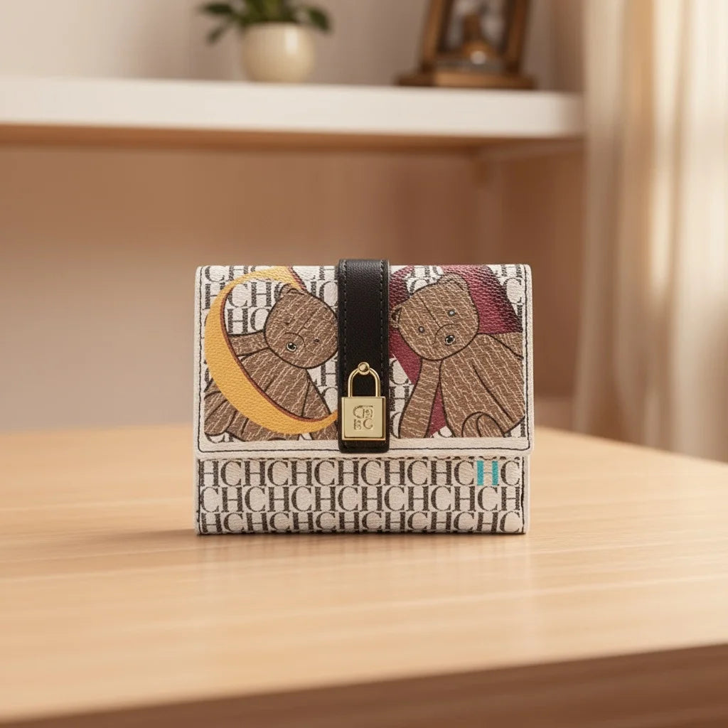 Letter Print Pu Wallet For Women, Valentines Gifts For Her 1005007885111384-CA10-DP-COFFEE