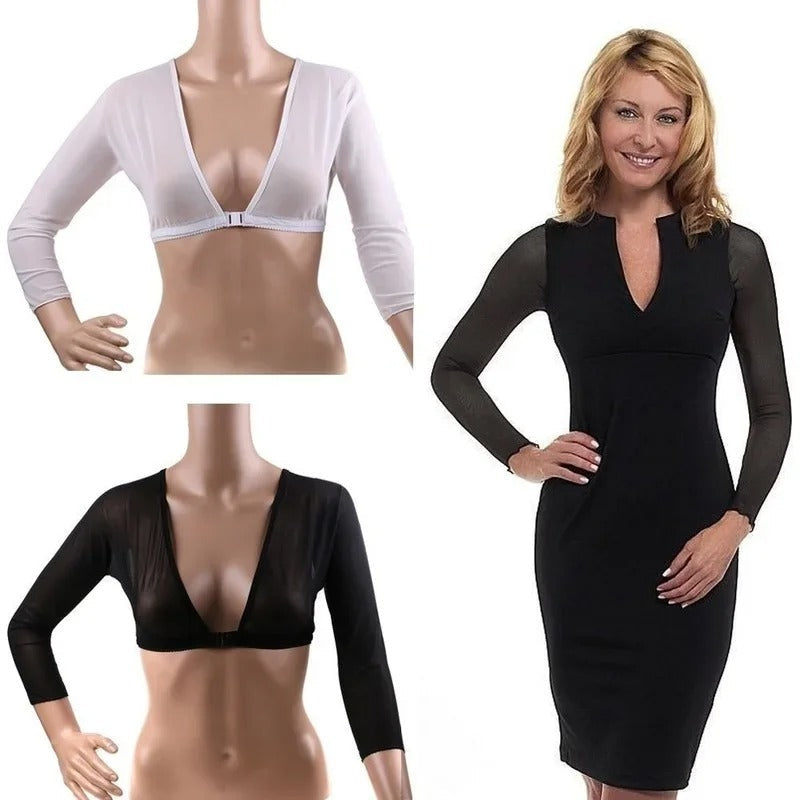 Lightweight Sheer Arm Shapewear Sleeve with Front Closure