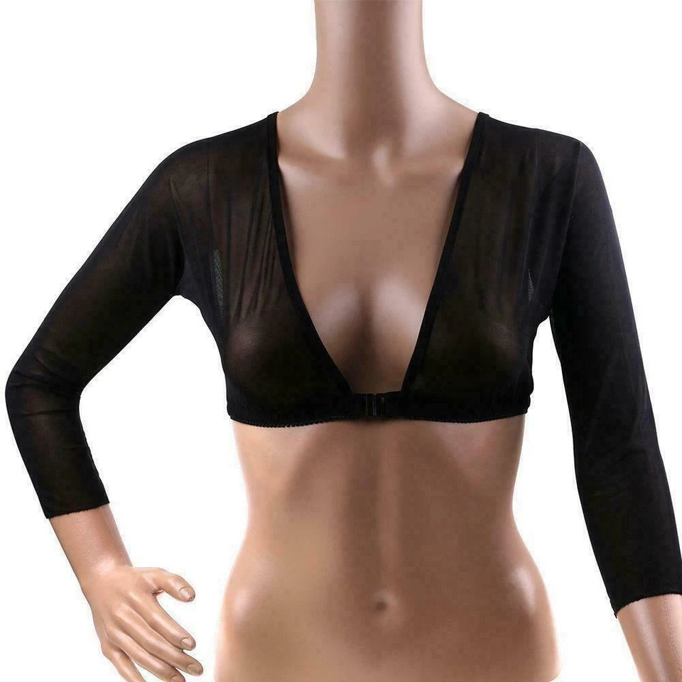 Lightweight Sheer Arm Shapewear Sleeve with Front Closure