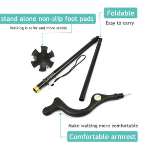 Lightweight Telescopic Folding Walking Cane with 360�� Traction Tip