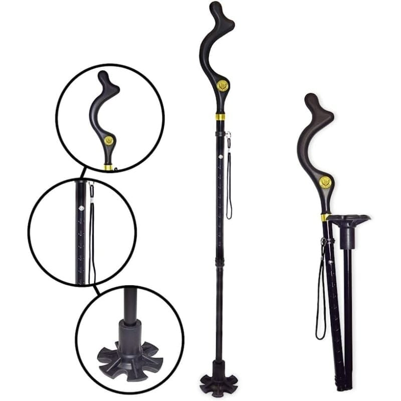 Lightweight Telescopic Folding Walking Cane with 360�� Traction Tip