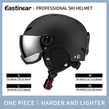 Lightweight Thermal Ski Helmet With Integrated Goggles And Adjustable Fit 1005006122276903-Pink-L(59-61cm)