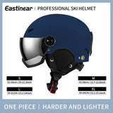 Lightweight Thermal Ski Helmet With Integrated Goggles And Adjustable Fit 1005006122276903-Pink-L(59-61cm)