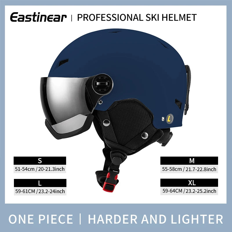 Lightweight Thermal Ski Helmet With Integrated Goggles And Adjustable Fit 1005006122276903-Pink-L(59-61cm)